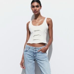 Zara front bows top - brand new, never worn